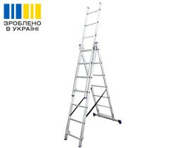 Aluminum three-section ladder TRIOMAX VIRASTAR 3x7 steps