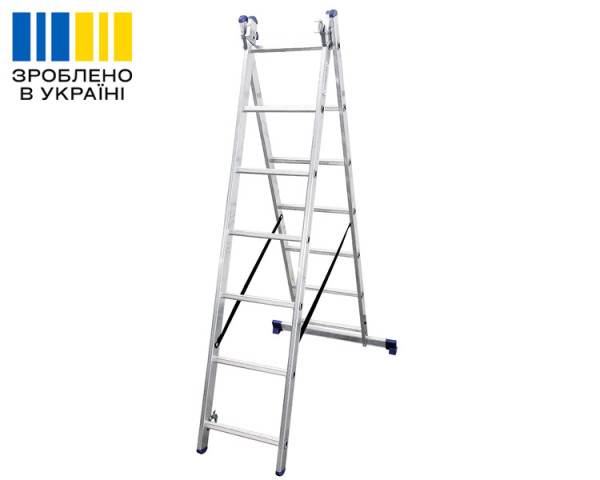 Aluminum two-section ladder 2x7 steps DUOMAX VIRASTAR