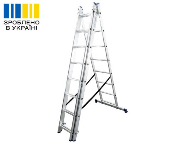 Алюмінієва трьохсекційна драбина TRIOMAX VIRASTAR 3x8 сходинок
