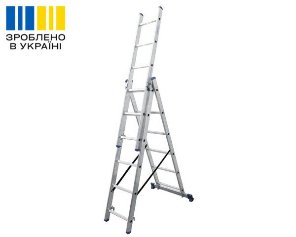 Алюмінієва трьохсекційна драбина TRIOMAX VIRASTAR 3x6 сходинок